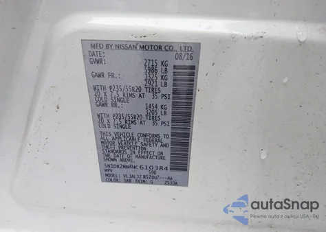 2017 Nissan Pathfinder Platinum from USA, damaged, VIN 5N1DR2MN4HC610384